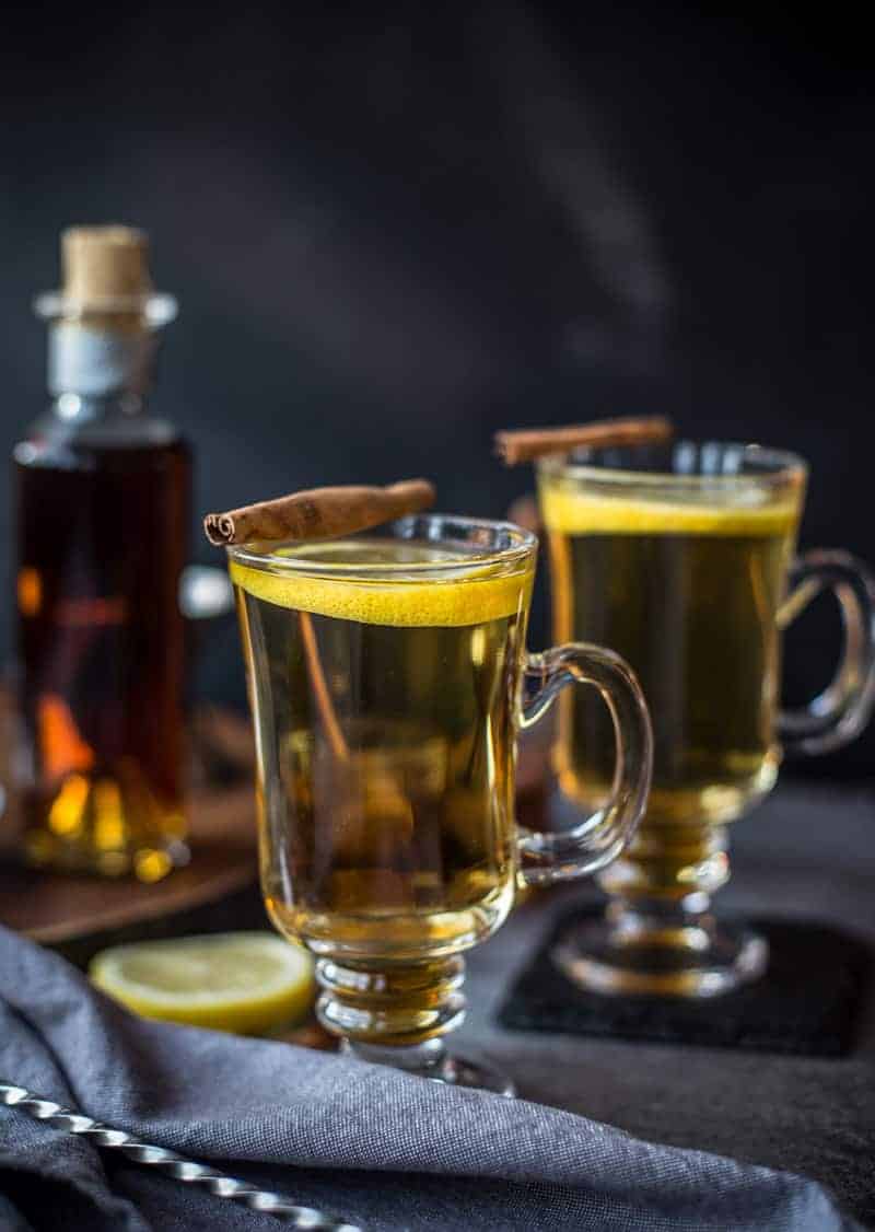 2 Classic Hot Toddy cocktails in a glass