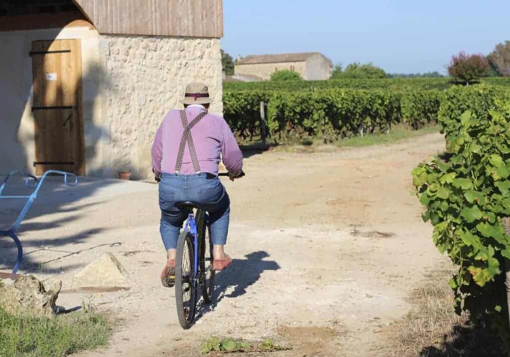 Jean Lalande on bicycle