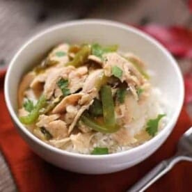 green chili turkey in a bowl