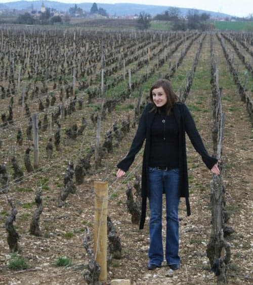 Standing in a vineyard in Burgundy