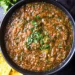 Bowl of Easy Homemade Blender Salsa