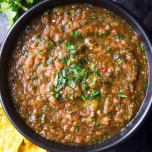 Bowl of Easy Homemade Blender Salsa