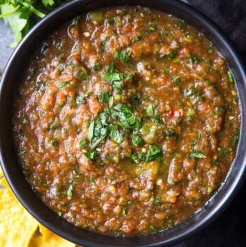 Bowl of Easy Homemade Blender Salsa
