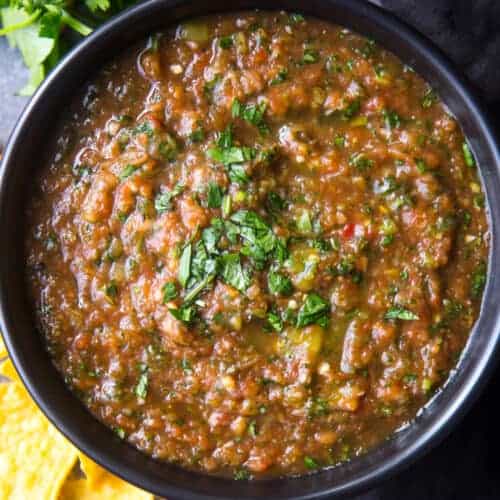 Blended salsa with fresh tomatoes 2025
