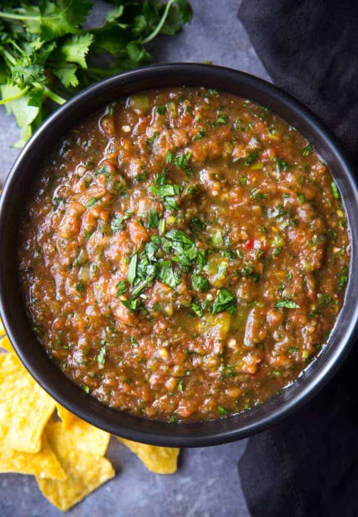 Bowl of Easy Homemade Blender Salsa