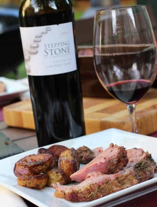 Stepping Stone Cabernet Franc by Cornerstone Cellars paired with Smoked Lamb