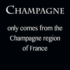 Text description explaining "Champagne only comes from France"