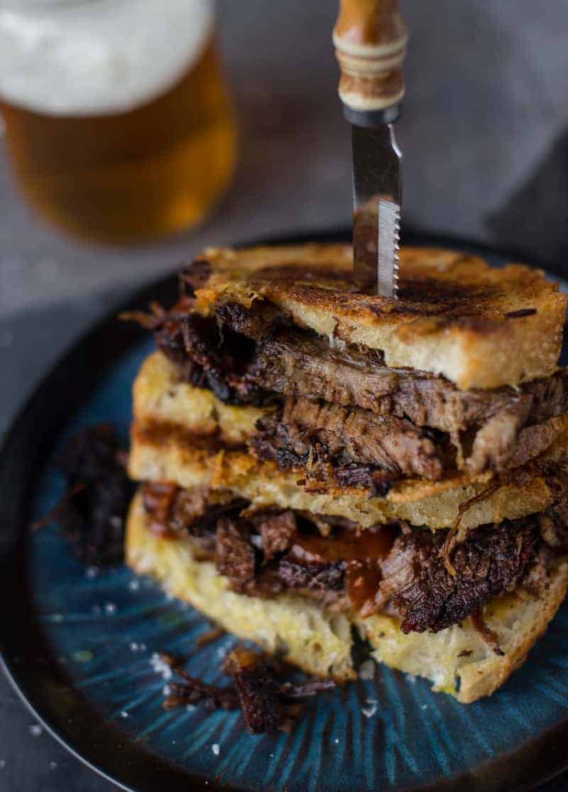 Smoked Brisket Grilled Cheese | //homemaderecipes.com/bbq-grill/5-smoked-brisket-recipes/