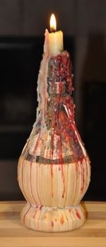 Chianti bottle candle holder
