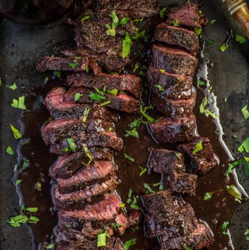 Grilled Hanger Steak with Red Wine Sauce 1