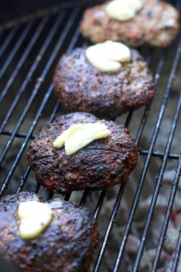 Smoked Butter on Grilled Burgers