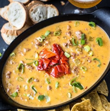 Smoked Sausage and Hatch Chili Beer Cheese Dip