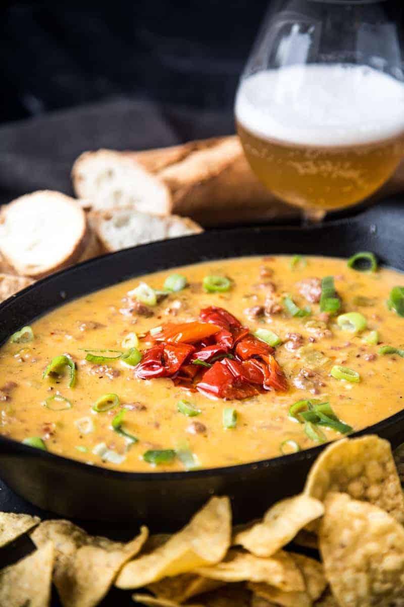 Smoked Sausage and Hatch Chili Beer Cheese Dip