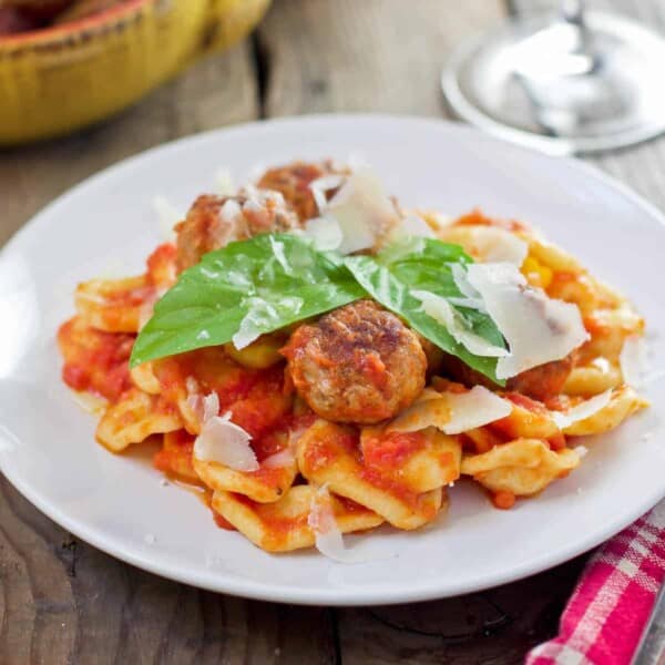 Homemade Orecchiette Pasta on a white plate