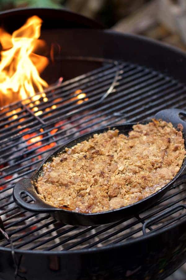 Apple Crisp Cooked on a Grill