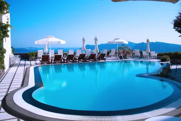Pool in Santorini