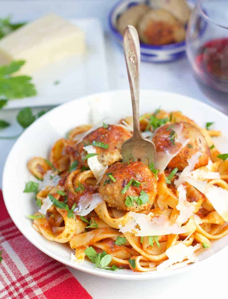 Turkey Meatballs with Bacon Paste. The secret to adding incredible flavor to turkey meatballs. Perfect for spaghetti and meatball night! 