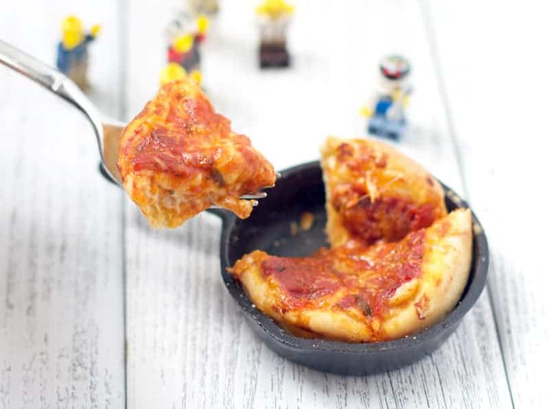 Chicago Style Deep Dish Pizza in a Mini Cast Iron Pan