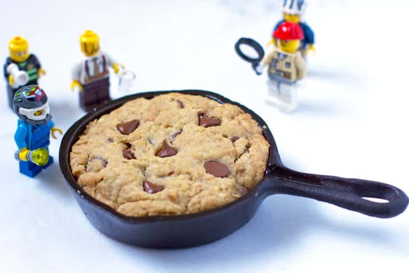 Deep Dish Cookie Cooked on a Mini Lodge Cast Iron Skillet