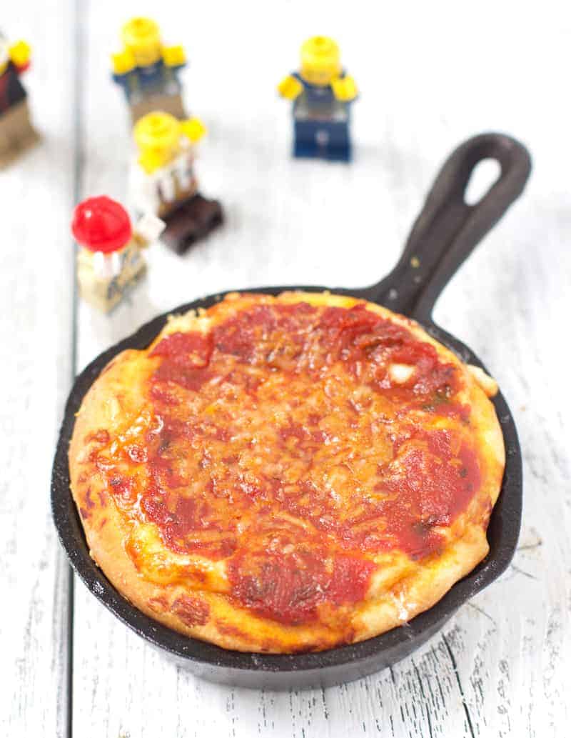 Deep Dish Pizza in a Mini Cast Iron Pan