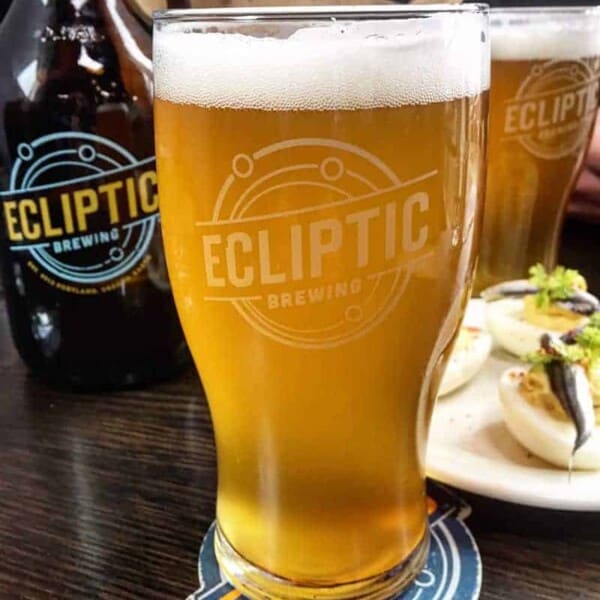 A Pint of beer at Ecliptic Brewery in Portland Oregon.
