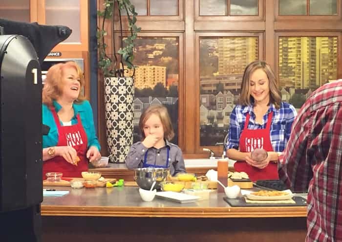 Having fun cooking with Helen Raptis on AM Northwest