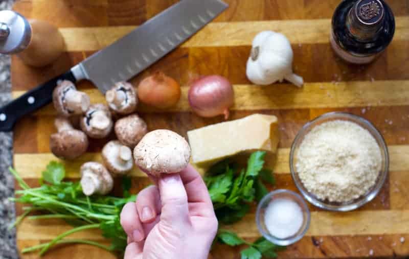 Prepping to stuff mushrooms