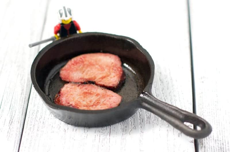 Seared Steak on a Mini Lodge Cast Iron Skillet
