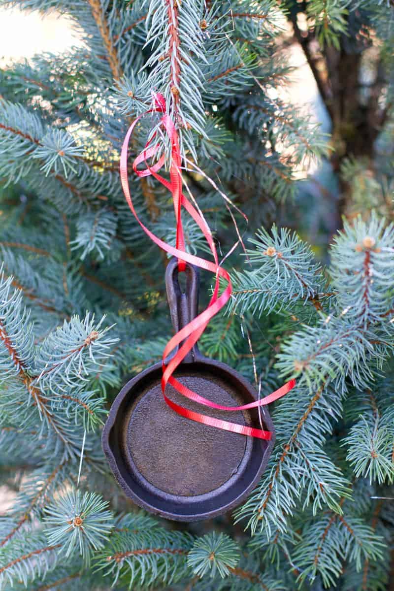 Tiny Skillet as a Christmas Ornament