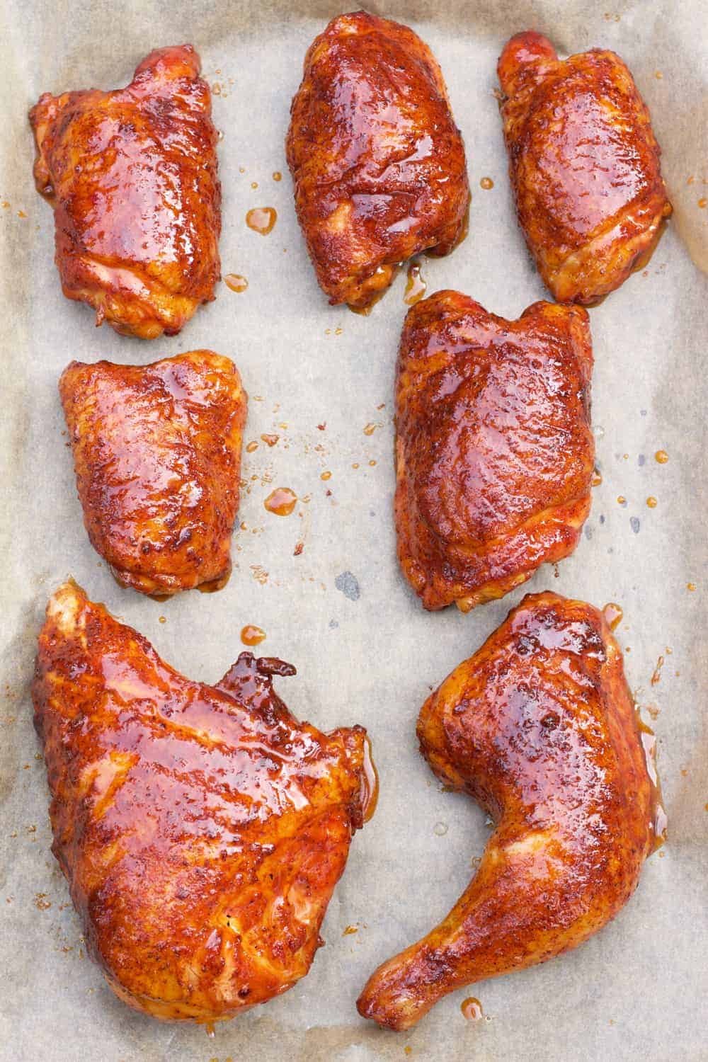 BBQ Glazed Smoked Chicken on a platter