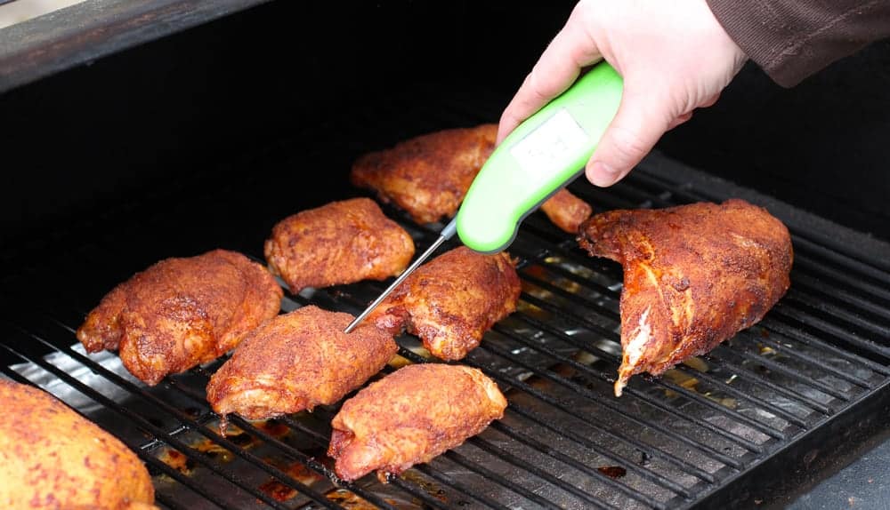 Checking the temperature of poultry with a Digital Thermometer