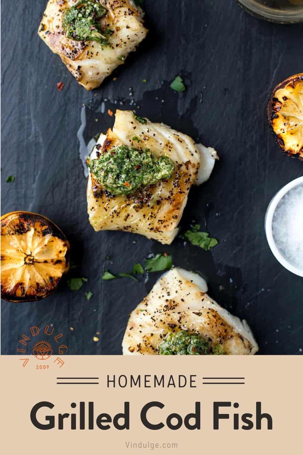Grilled Cod with Chimichurri Sauce Vindulge