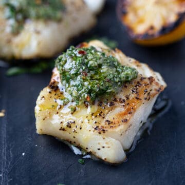 Grilled Cod with Chimichurri sauce