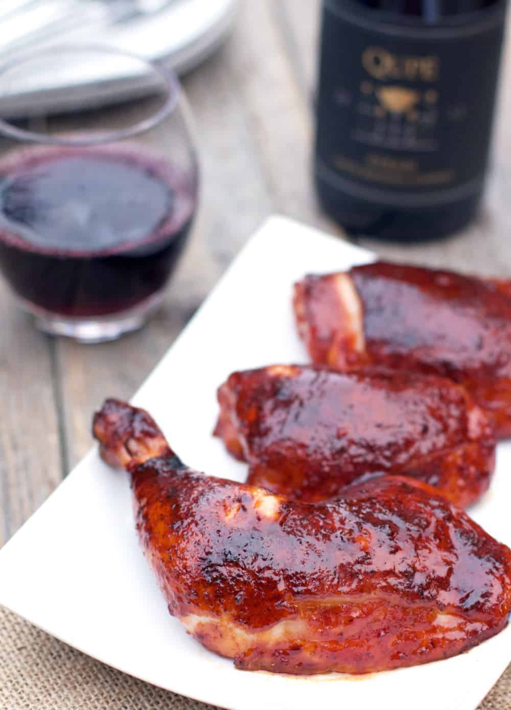 Glazed BBQ Chicken with Syrah