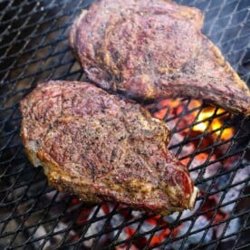 Reverse Seared Smoked and Grilled Ribeye Steaks