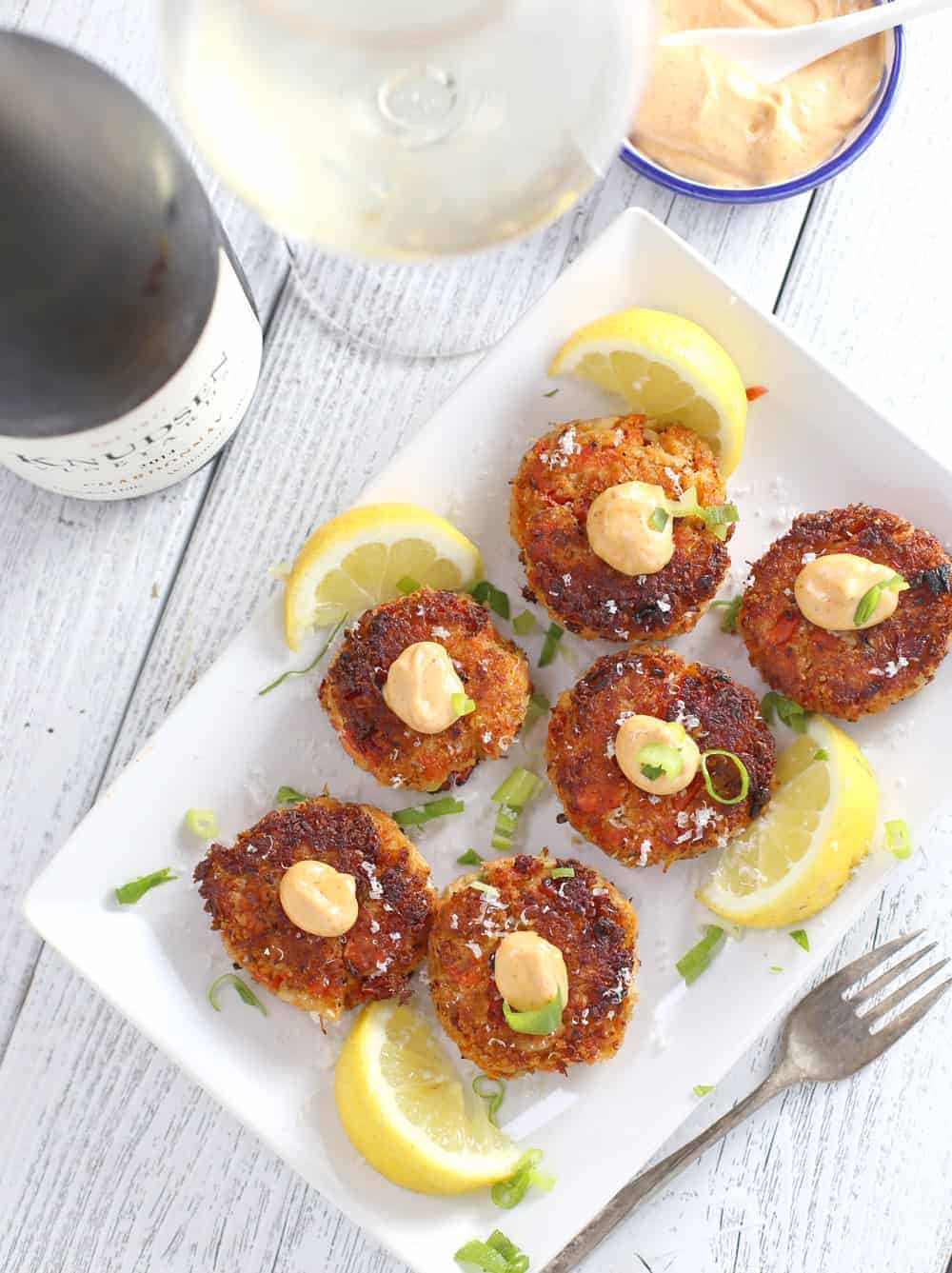Salmon Cakes with Dungeness Crab with an Aioli Sauce and Wine Pairing