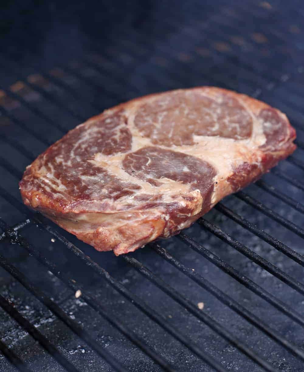 Smoking a Ribeye Steak for Reverse Sear Method