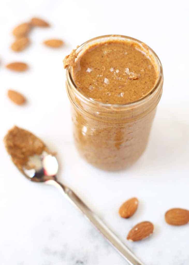 A jar of homemade Smoked Almond Butter