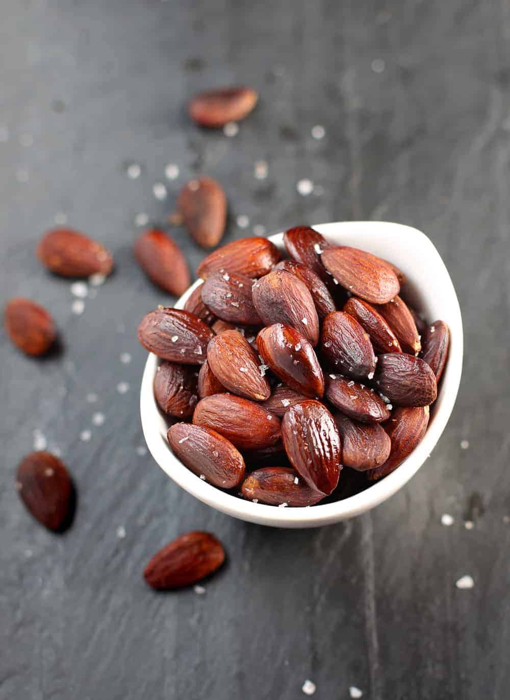 smoked almonds in a dish