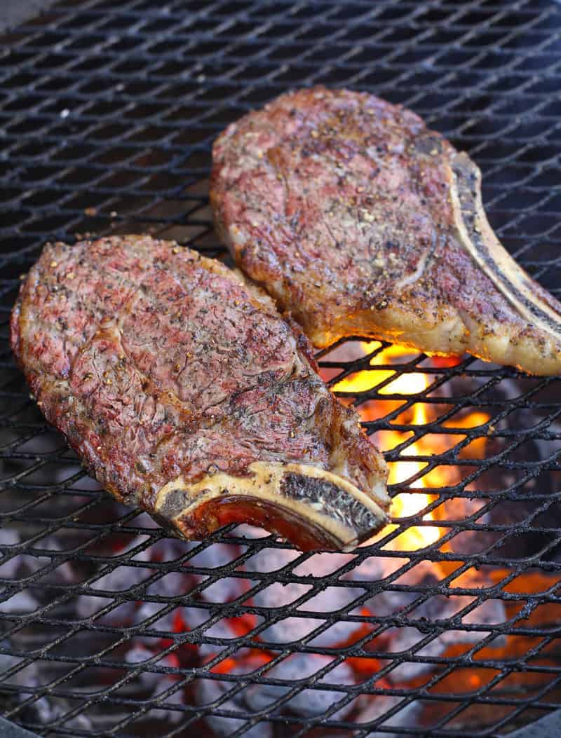 Grilling a Ribeye Steak on the grill