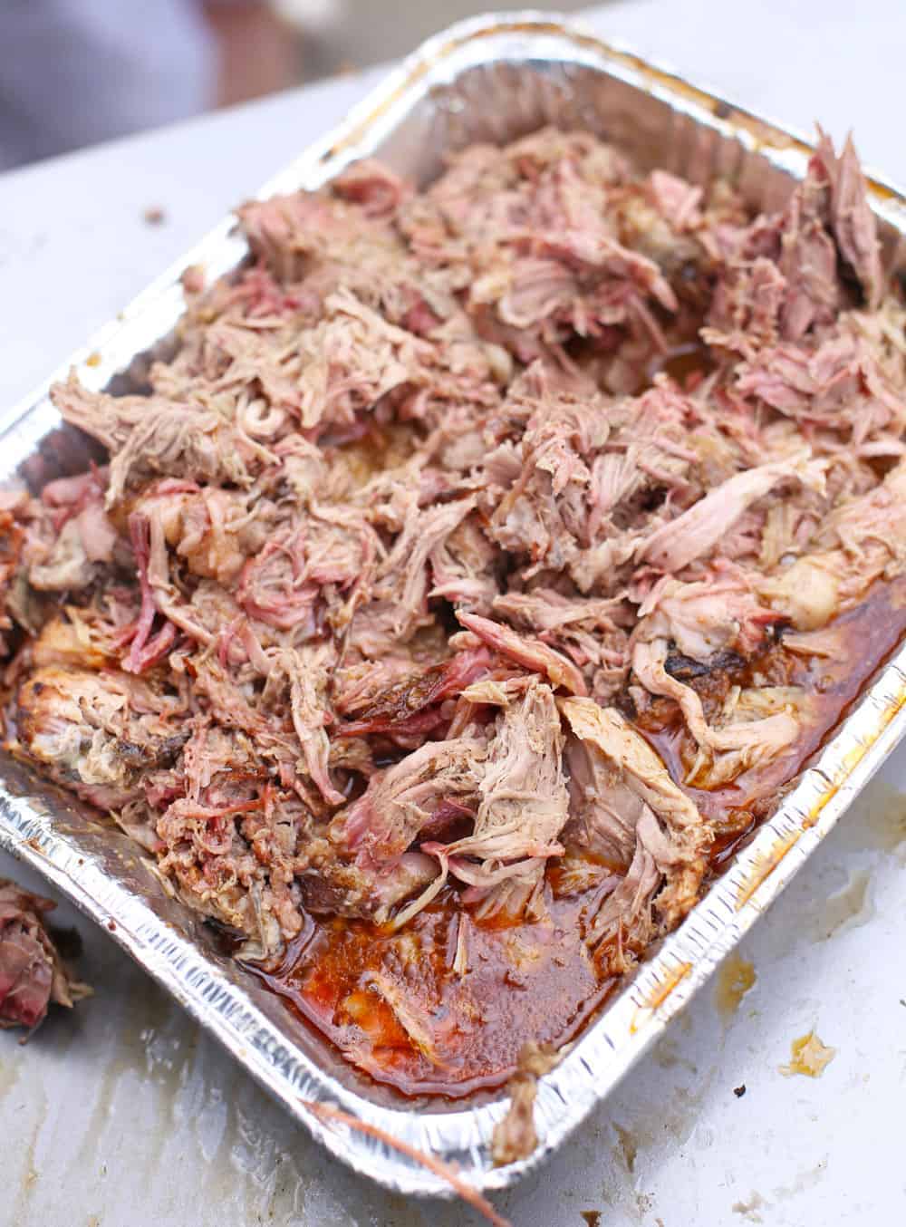 Perfect Pulled Pork made from Smoked Pork Butt (Pork Shoulder)