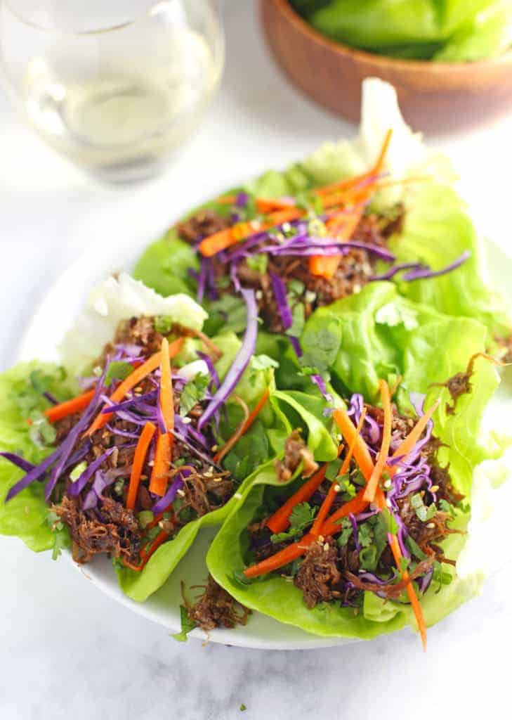 Pork Lettuce Wraps with leftover pulled pork