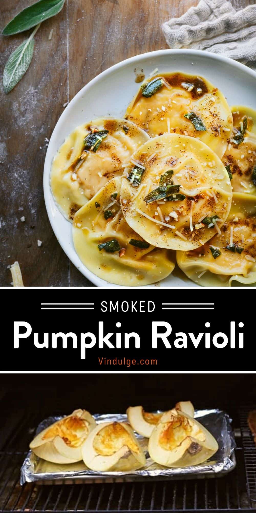 Smoked Pumpkin Ravioli With Sage Butter Sauce - Vindulge