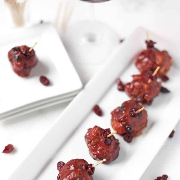 Smoked Meatballs with a Cranberry and Red Wine Sauce