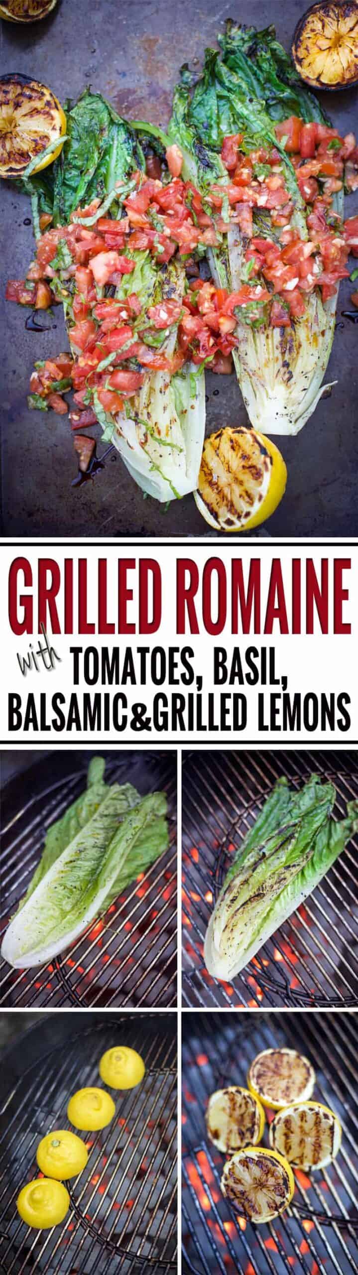 Grilled Romaine Lettuce with Tomatoes and Basil Vindulge