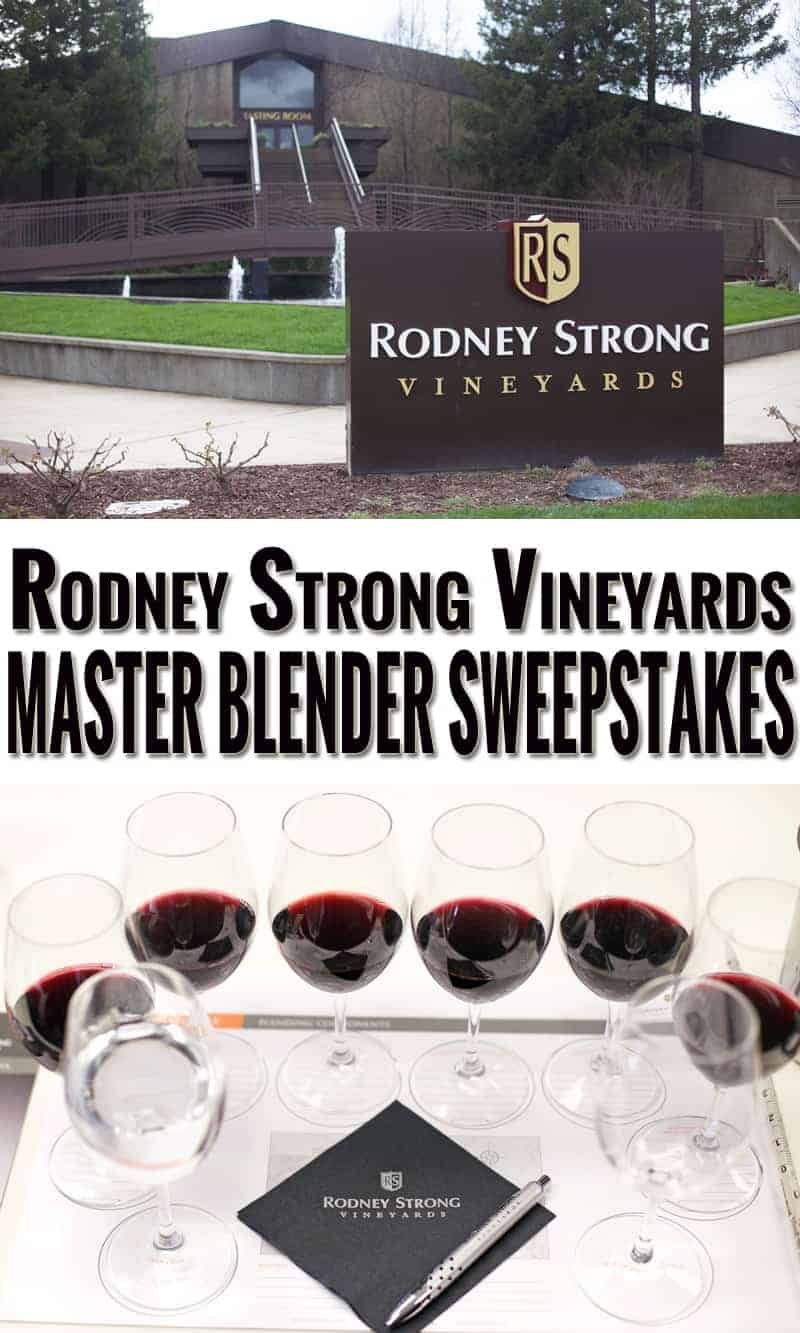 Rodney Strong Vineyards Master Blender Sweepstakes. Enter to win a wine country weekend for two!!!