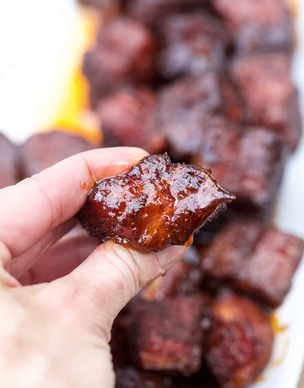 Smoked Pork Belly Burnt Ends - Chiles and Smoke