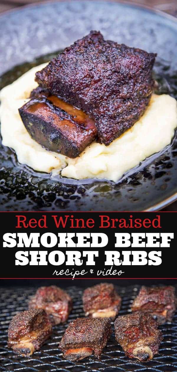 Smoked Beef Short Ribs with Red Wine Braise over a bed of polenta