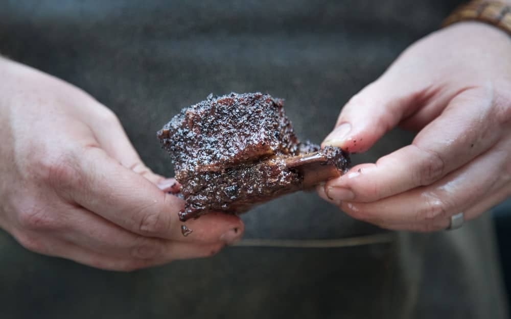 A Single Smoked Beef Short Rib