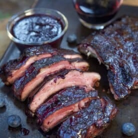 Blueberry Bourbon Rosemary Pork Ribs